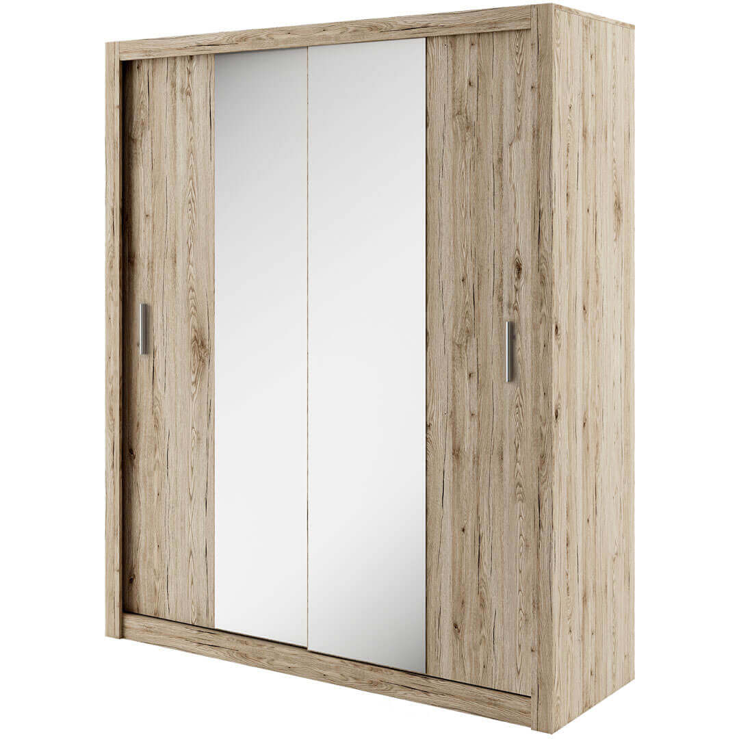 Kleiderschrank ID 03, mit Spiegel, 180x215x60 cm , Farbe wählbar