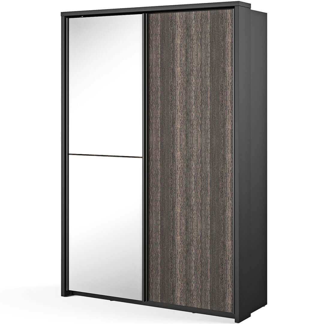 Kleiderschrank AR21, Schwebetürenschrank mit Spiegel, Breite 160 cm