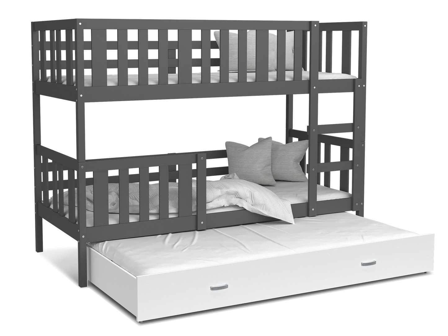 Kinderbett für 3 Kinder, Etagebett NEM 3, Inkl. Matratze, Farbe wählbar