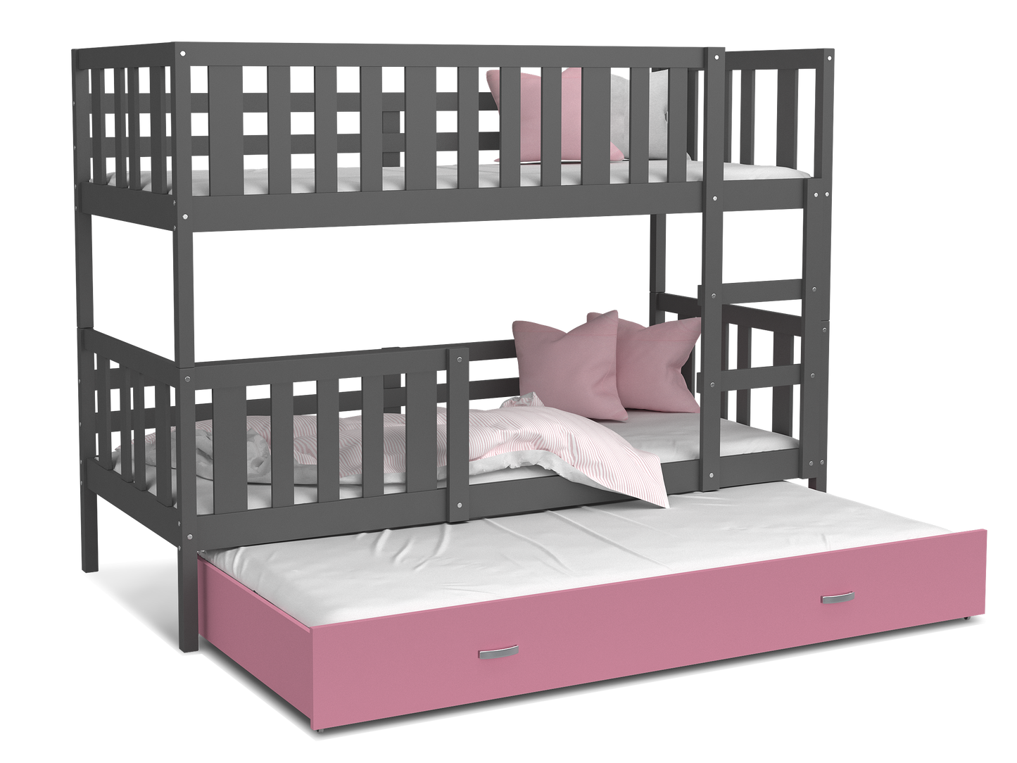 Kinderbett für 3 Kinder, Etagebett NEM 3, Inkl. Matratze, Farbe wählbar